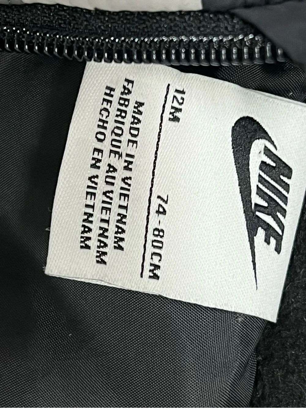 Nike Toddler 12M Black Gray Puffer Vest Full Zip Swoosh